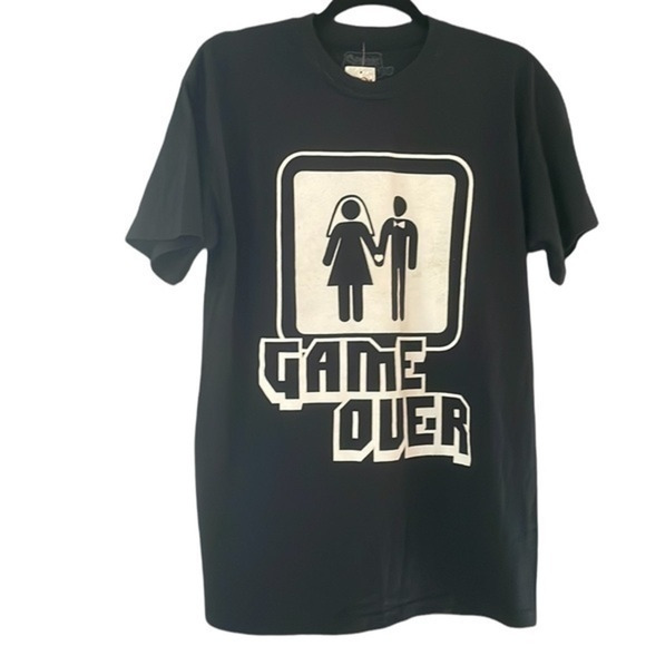 𝅺NWT Men's Spencer's "Game Over" Tshirt Bachelor Party‎ Size Medium (M) - Picture 1 of 7